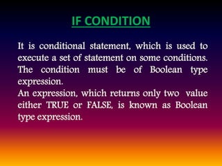 CONDITIONAL STATEMENT IN C LANGUAGE | PPTX