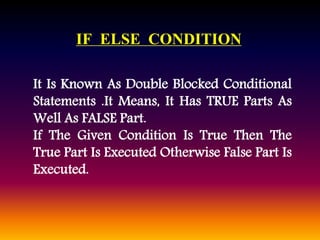 CONDITIONAL STATEMENT IN C LANGUAGE | PPTX