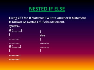 CONDITIONAL STATEMENT IN C LANGUAGE | PPTX