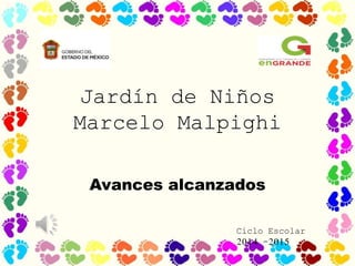 Jardín de Niños
Marcelo Malpighi
Avances alcanzados
Ciclo Escolar
2014 -2015
 