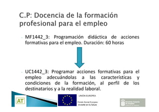 Docencia de la Formación profesional para el empleo | PDF