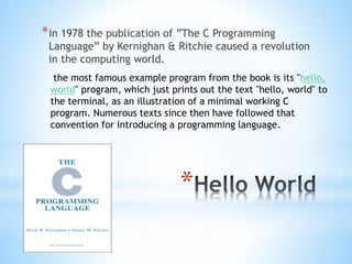 C from hello world to 010101 | PPTX