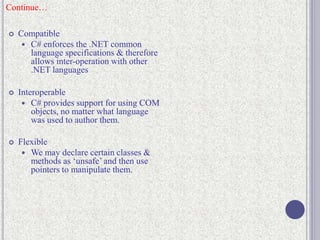 C# programming language | PPT