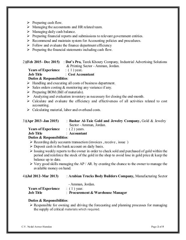 resume for accounting manager