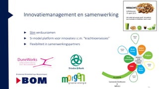 Innovatiemanagement en samenwerking
► Slim verduurzamen
► 5i-model platform voor innovaties i.c.m. “krachtvoersessies”
► Flexibiliteit in samenwerkingspartners
34
 