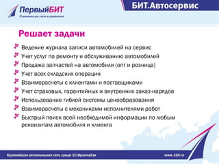 БИТ.Автосервис - Это Комплексное Решение Для Автоматизации Всех.