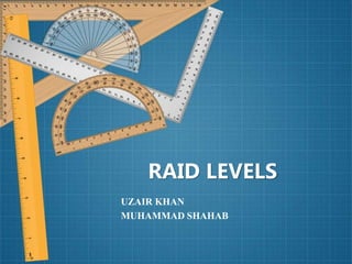 RAID LEVELS
UZAIR KHAN
MUHAMMAD SHAHAB
 