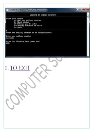 C.S. project report on railway ticket reservation | DOCX