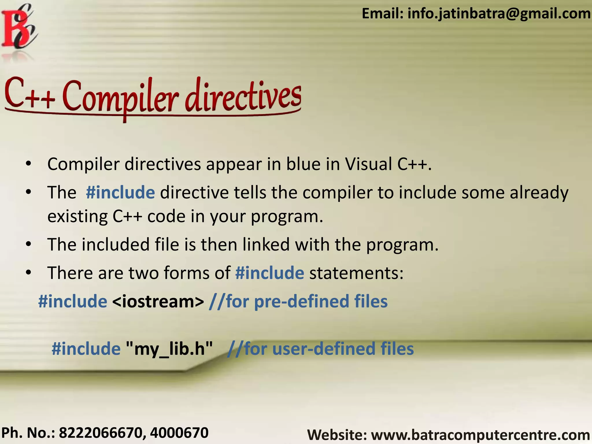 C++ Programming Language Training in Ambala ! Batra Computer Centre | PPT