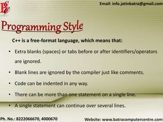 C++ Programming Language Training in Ambala ! Batra Computer Centre | PPT