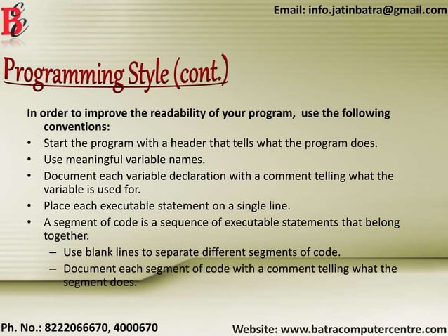 C++ Programming Language Training in Ambala ! Batra Computer Centre | PPT