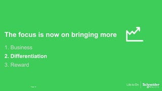 The focus is now on bringing more
1. Business
2. Differentiation
3. Reward
Page 10
 