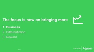 The focus is now on bringing more
1. Business
2. Differentiation
3. Reward
Page 8
 