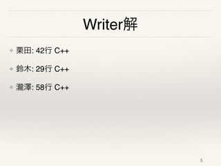 Writer
❖ : 42 C++
❖ : 29 C++
❖ : 58 C++
 