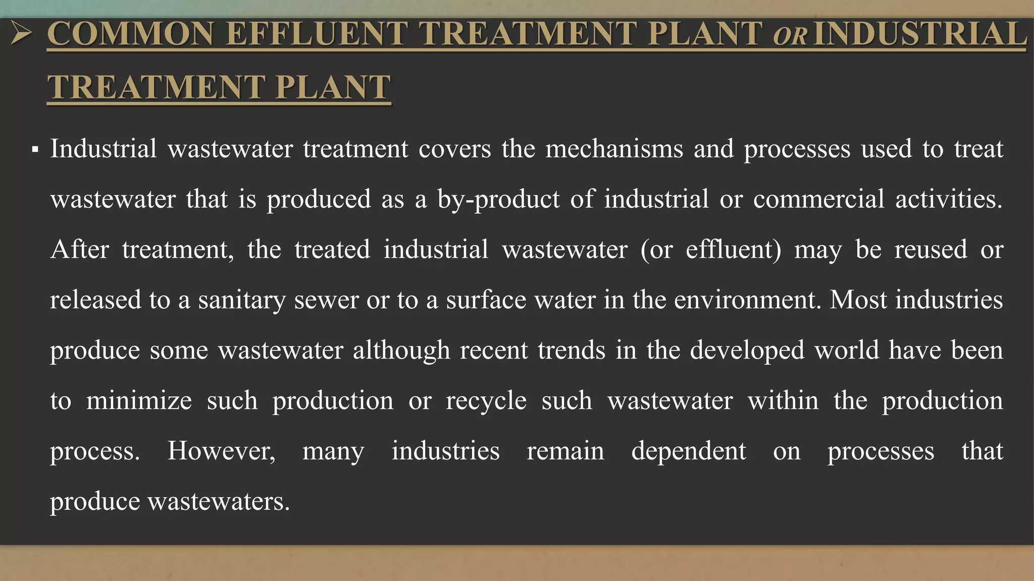 common effluent treatment plant | PPTX