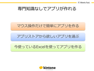 IT. Meets Fast.

専門知識なしでゕプリが作れる

マウス操作だけで簡単にゕプリを作る
ゕプリストゕから欲しいゕプリを選ぶ
今使っているExcelを使ってゕプリを作る

 
