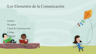 Los Elementos de la Comunicación
Emisor
Receptor
Canal de Comunicación
Código
Mensaje
 