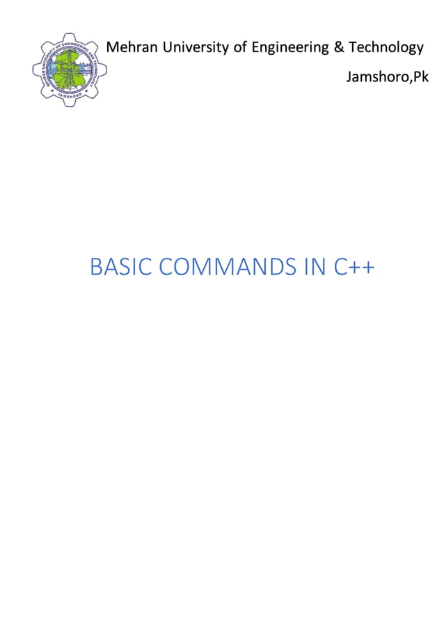 Basic commands in C++