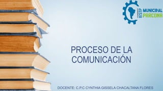 PROCESO DE LA
COMUNICACIÓN
DOCENTE: C.P.C CYNTHIA GISSELA CHACALTANA FLORES
 