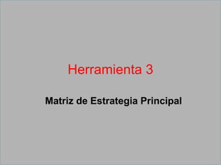 Herramienta 3
Matriz de Estrategia Principal
 