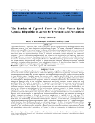 The Burden of Typhoid Fever in Urban Versus Rural Uganda: Disparities ...