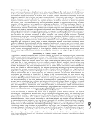 The Burden of Typhoid Fever in Urban Versus Rural Uganda: Disparities ...