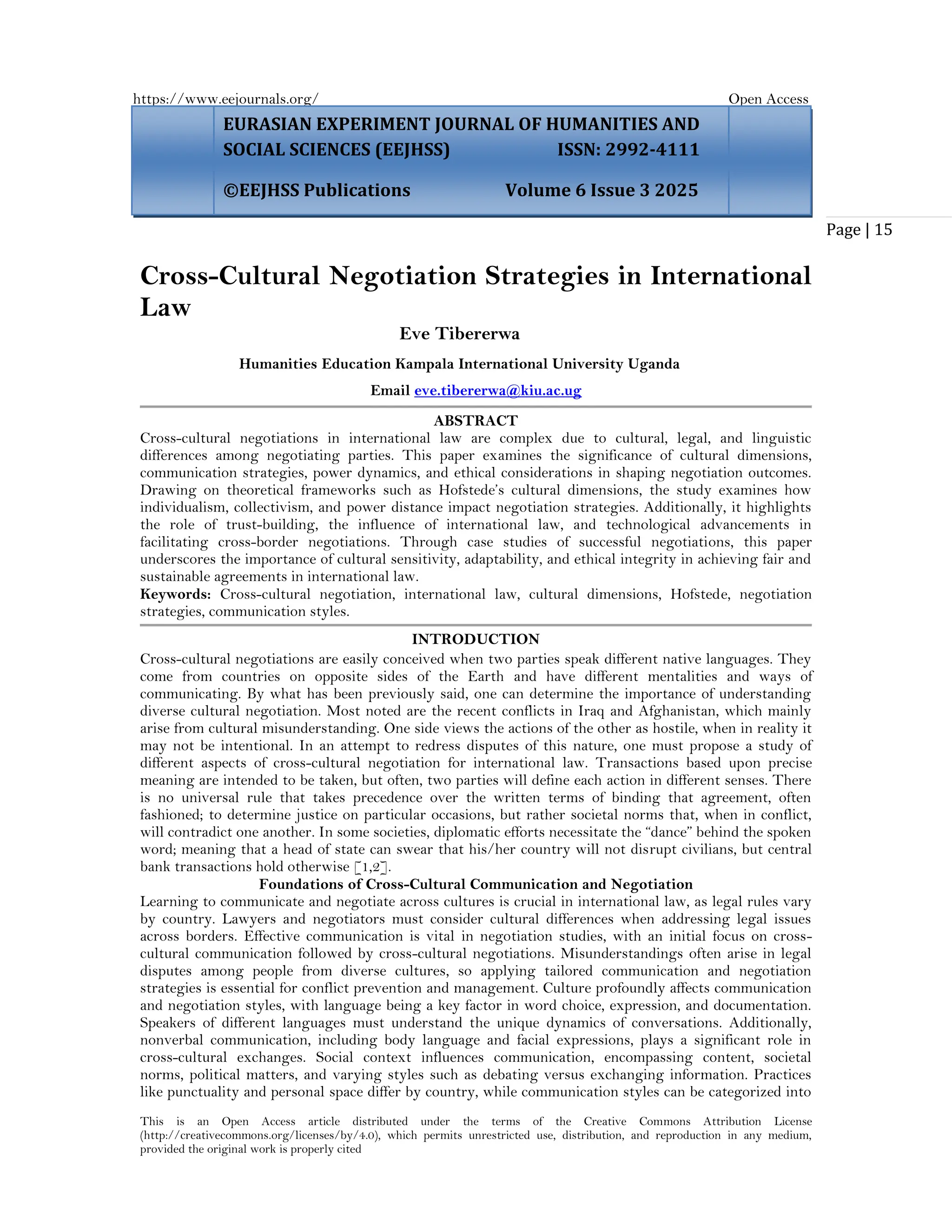 Cross-Cultural Negotiation Strategies in International Law (www.kiu.ac ...