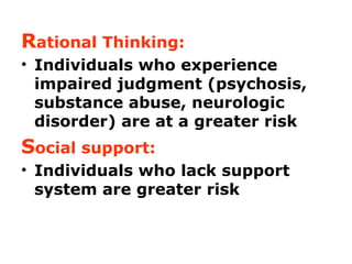 Lacking Support System Mood-SUICIDE- PSYCHIATRIC MENTAL HEALTH NURSING | PPTX