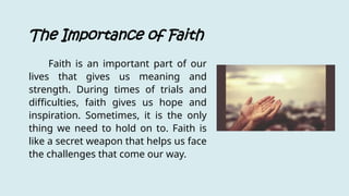 Faith Topic C.L.E-1.8 Lesson. Related Topic 1: The Role of Faith in Life | PPTX