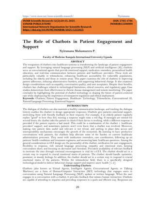 The Role of Chatbots in Patient Engagement and Support (www.kiu.ac.ug ...