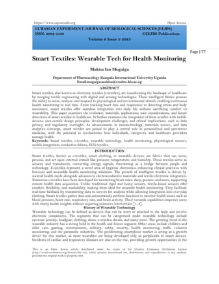 Smart Textiles: Wearable Tech for Health Monitoring (www.kiu.ac.ug) | PDF