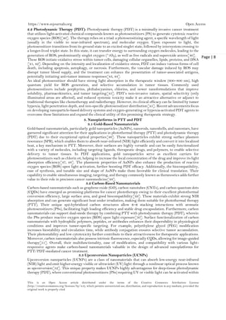 Nano-Based Photothermal and Photodynamic Therapy in Cancer Treatment ...