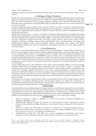 Nano-Based Photothermal and Photodynamic Therapy in Cancer Treatment ...