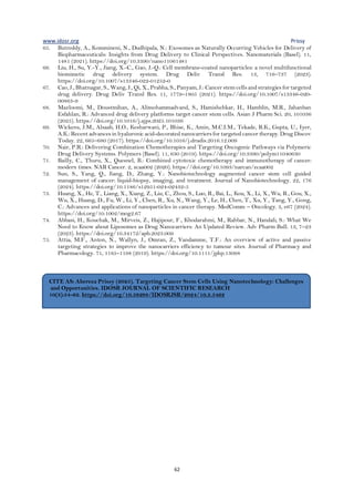 Targeting Cancer Stem Cells Using Nanotechnology: Challenges and ...
