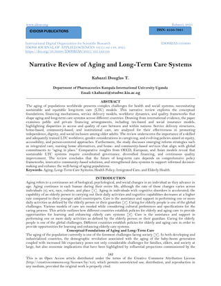Narrative Review of Aging and Long-Term Care Systems (www.kiu.ac.ug) | PDF