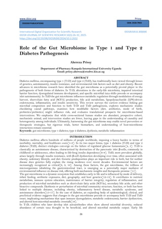 Role of the Gut Microbiome in Type 1 and Type 2 Diabetes Pathogenesis ...