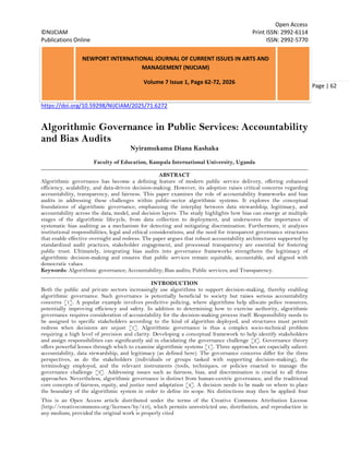 Algorithmic Governance in Public Services: Accountability and Bias ...