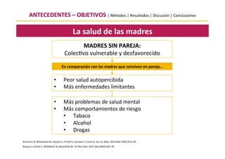 Madres sin pareja en España: evolución de salud y situación laboral