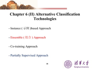 Chapter 6 (II) Alternative Classification Technologies -  Instance ( 示例 )based Approach -  Ensemble ( 组合 ) Approach - Co-training Approach - Partially Supervised Approach  