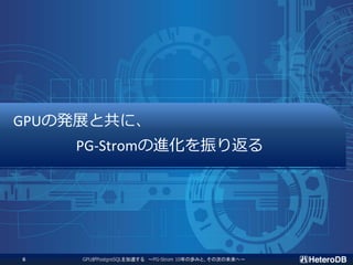 GPUΰkչȹˡ
PG-StromM귵
GPUPostgreSQL٤ PG-Strom 10ΚiߤȡδΤδء
6
 