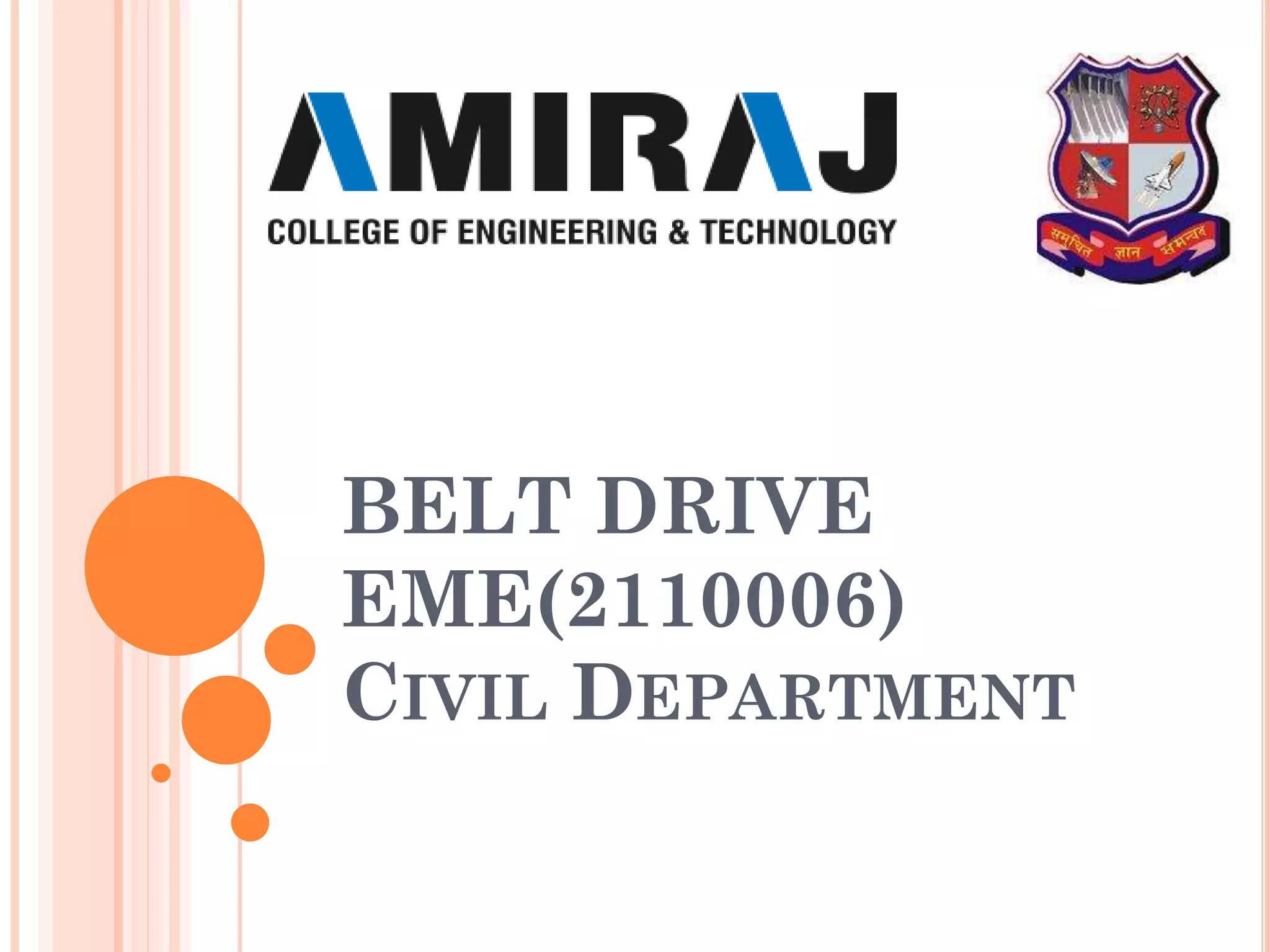 types of belt drives PPT