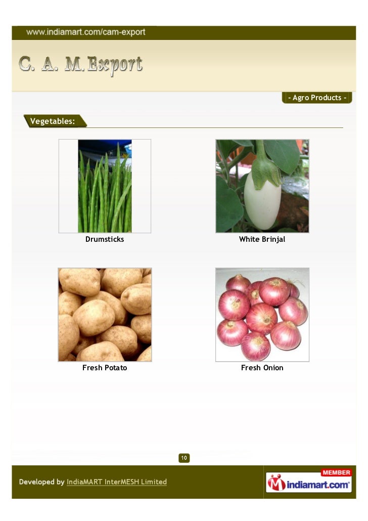 C. A. M Export, Tamil Nadu, Agro Products