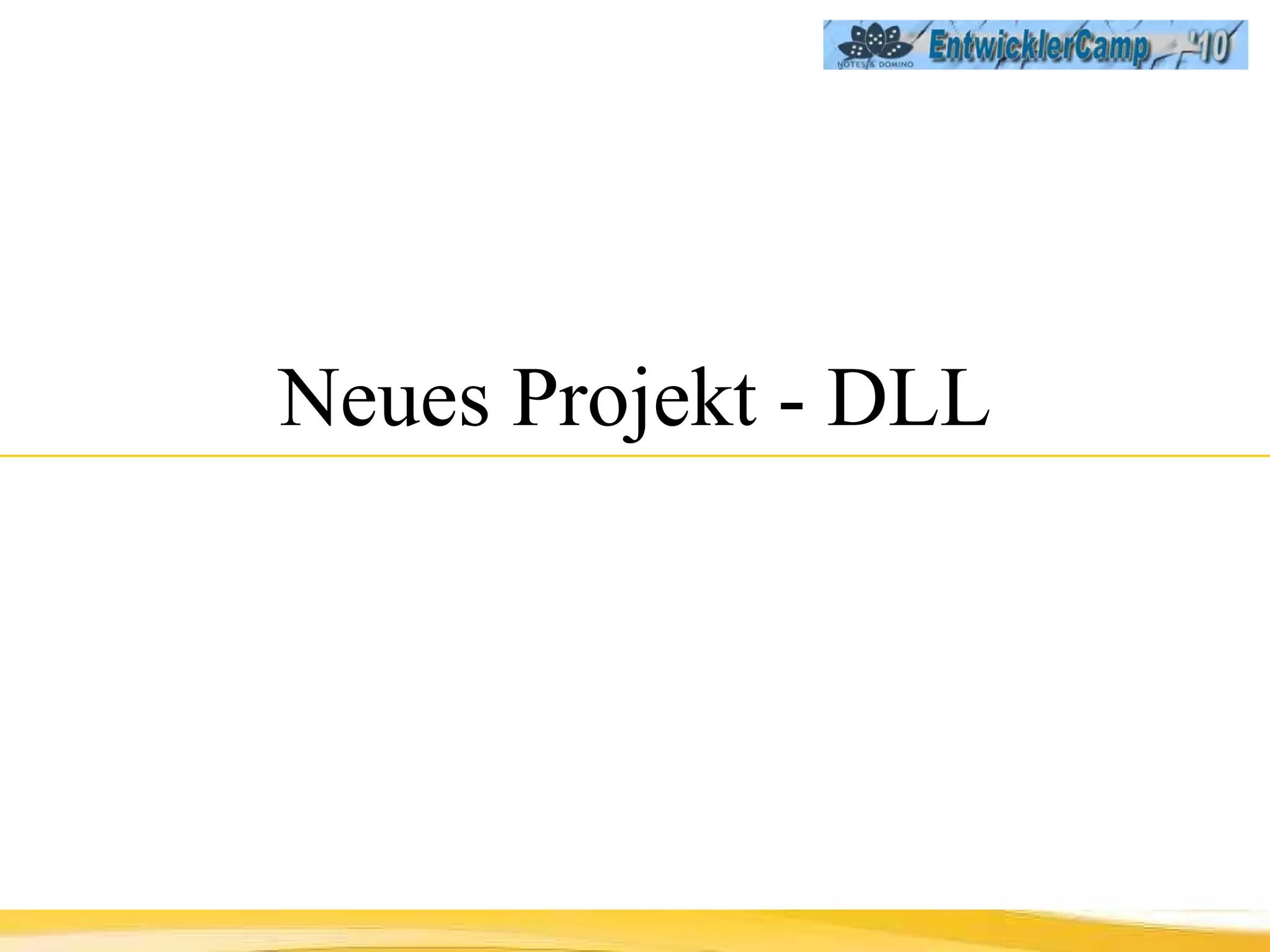Neues Projekt - DLL 