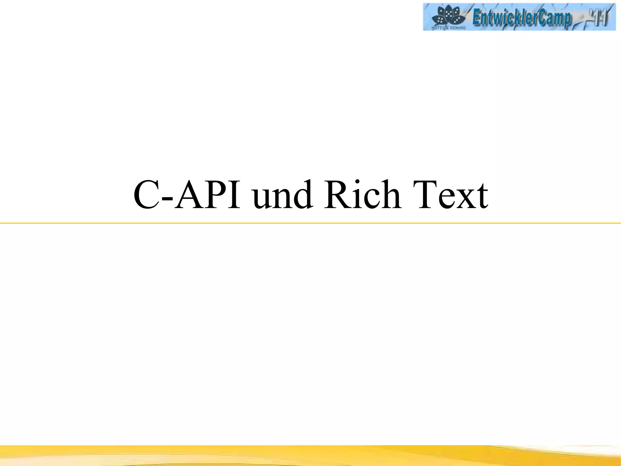 C-API und Rich Text 