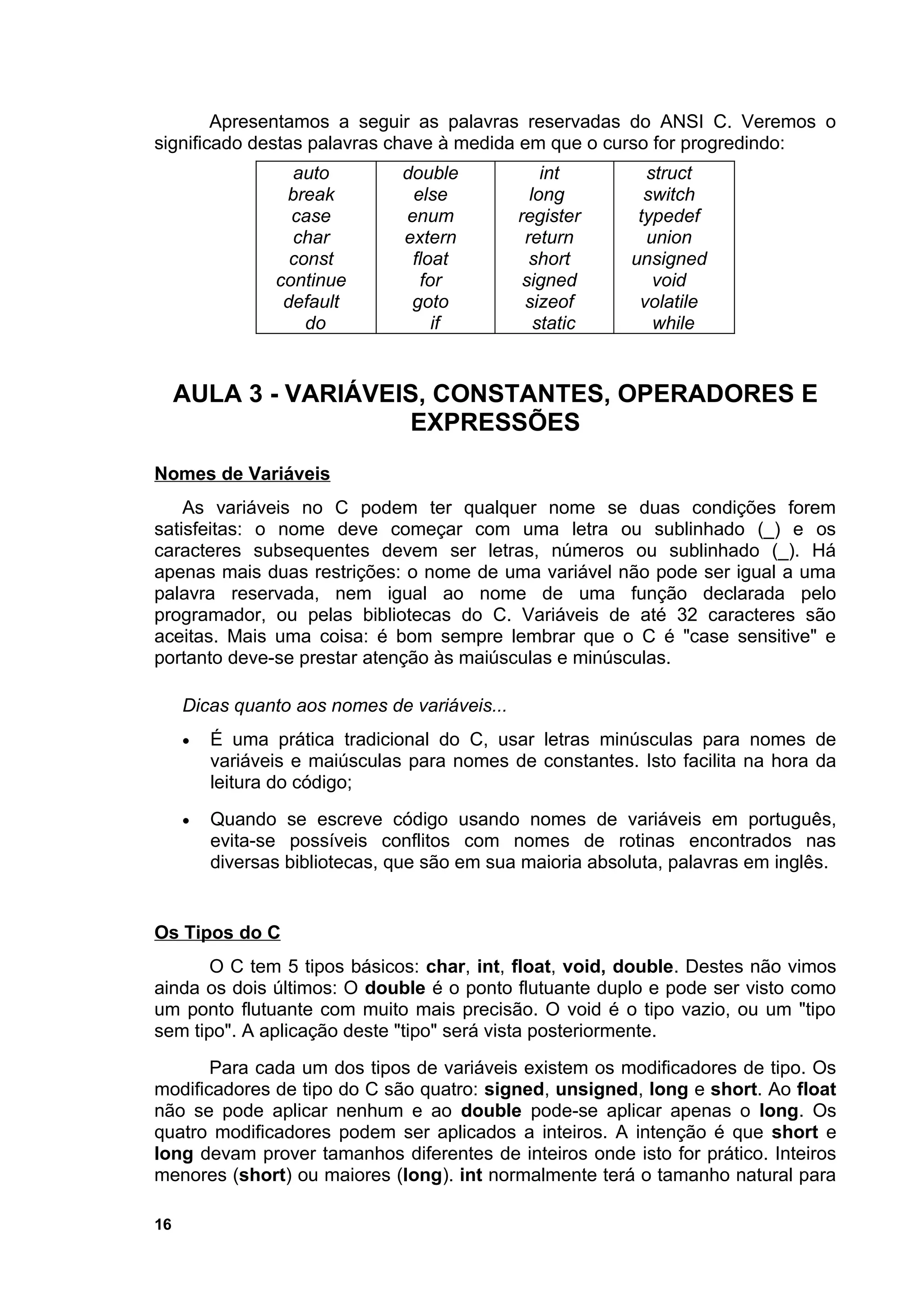 C apostila linguagem c