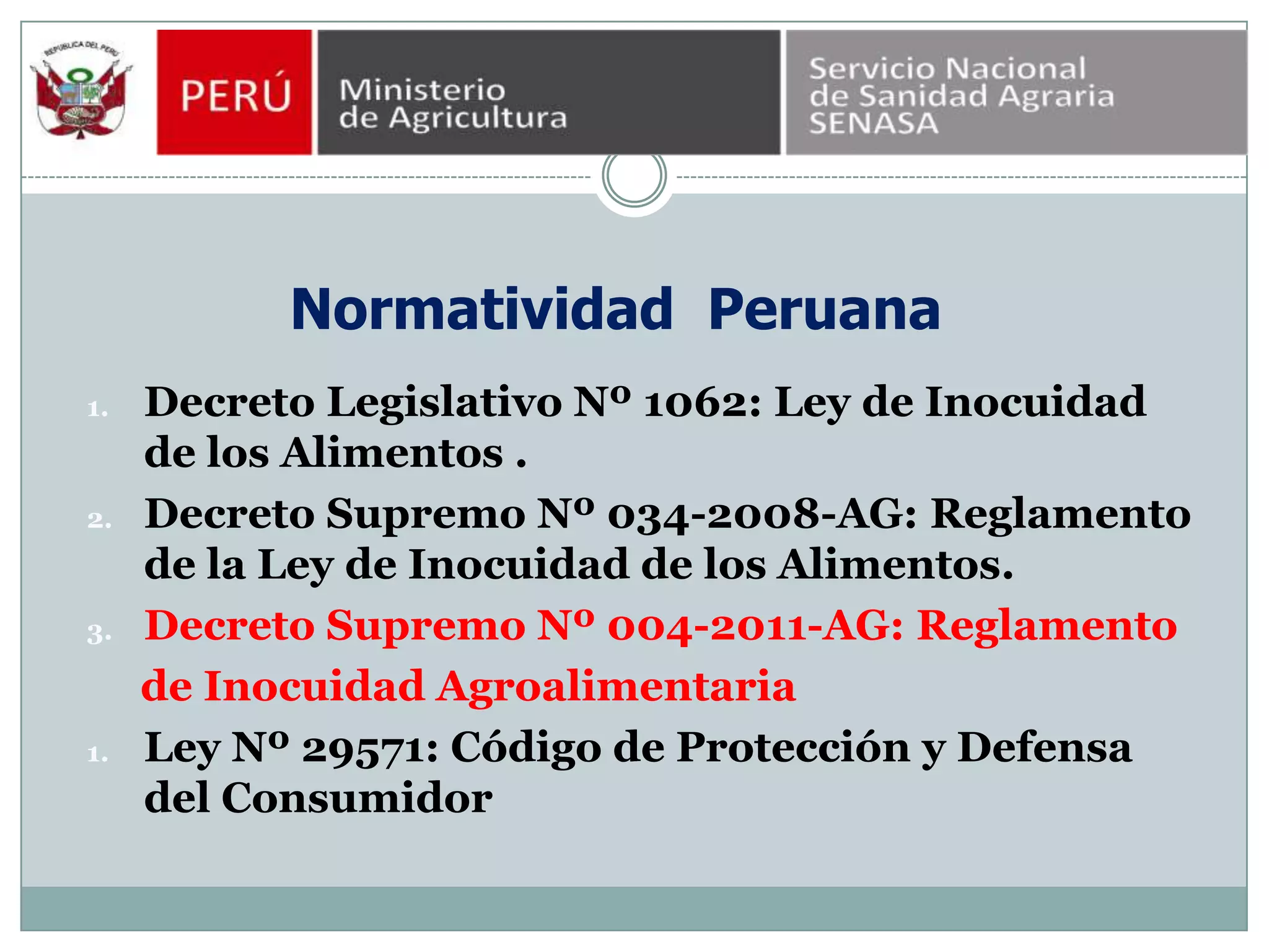 El sistema nacional de inocuidad agroalimentaria | PPTX