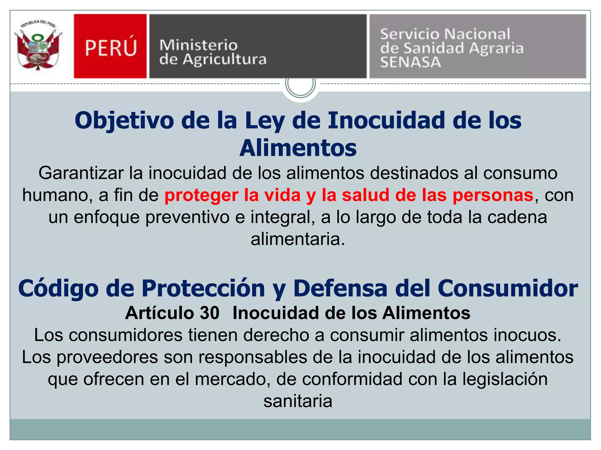 El sistema nacional de inocuidad agroalimentaria | PPTX