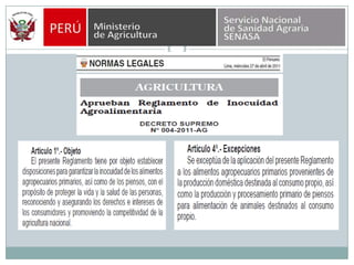 El sistema nacional de inocuidad agroalimentaria | PPTX