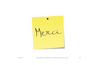 30/11/12   Formation  Compétitivité - Comment sortir de la crise ?   17
 