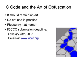 C Code and the Art of Obfuscation | PDF